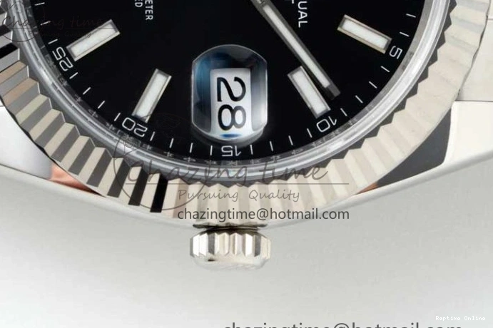 0128 Youthful DateJust 41 126334 NTF 1:1 Best Edition 904L Steel Black Stick Dial on Oyster Bracelet VR 2286